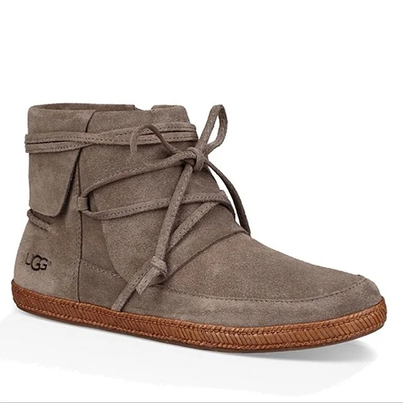 UGG | Shoes | Ugg Reid Moccasin Booties Leather Moc Ankle 
